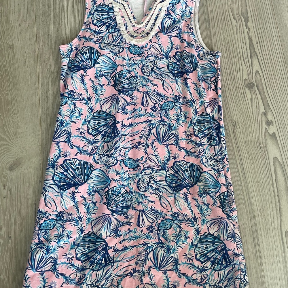 Lilly Pulitzer Pink and Blue V-Neck Dress